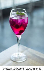 Raspberry And Red Dragon Fruit Prosecco Wine Spritzer Cocktail