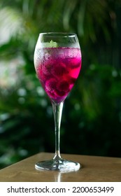 Raspberry And Red Dragon Fruit Prosecco Wine Spritzer Cocktail