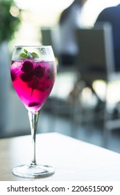 Raspberry And Red Dragon Fruit Prosecco Wine Spritzer Cocktail