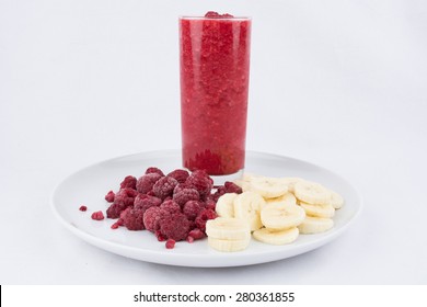 Raspberry Smoothie With Raspberry And Banana