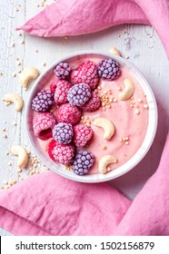 Raspberry Smoothie Bowl With Berries