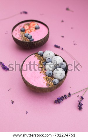 Similar – Image, Stock Photo Wild berries smoothie bowl