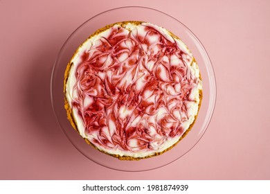 Raspberry Swirl Cheesecake With Graham Cracker Crust