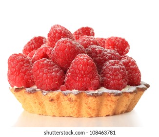 Raspberry Tart, Studio Isolated On White.