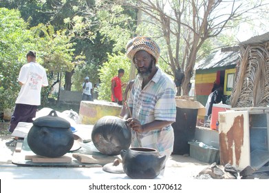 Rasta Preparing Food At Native Restaurant