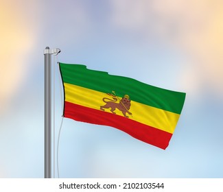 A Rastafarian Flag On A Flagpole