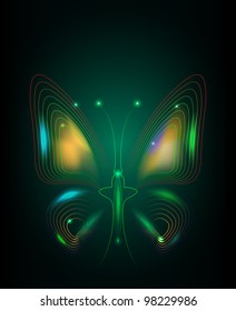 raster abstract stylized butterfly, vector version available