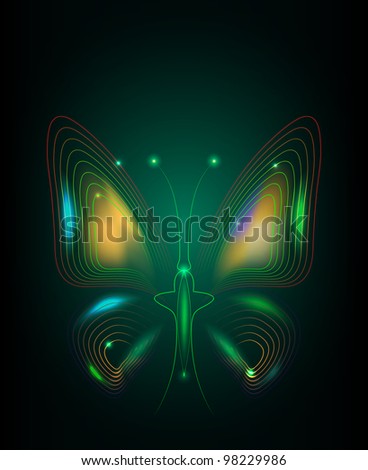 raster abstract stylized butterfly, vector version available