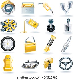 Raster version of car parts icon set - Shutterstock ID 34515982