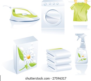 Raster Version. Dry Cleaner's Icon Set