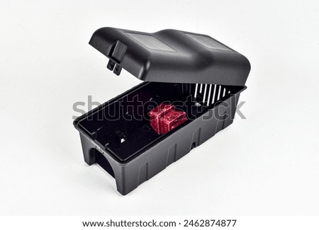 Rat box on a a white background, pest control
