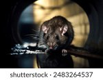 rat moving in a cramped space