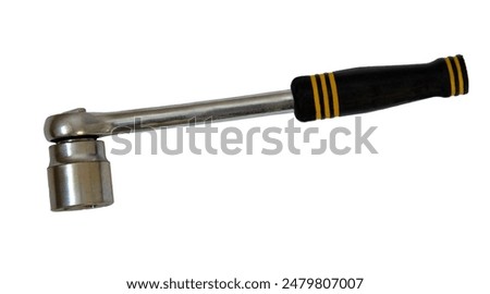 Ratchet (socket wrench) close up isolated on white background