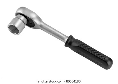Ratchet spanner. Isolated on white background