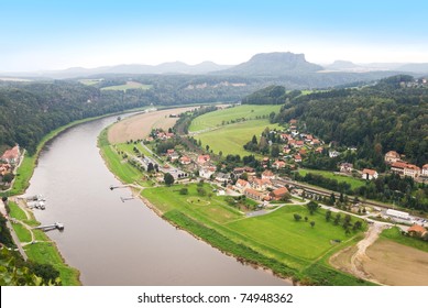 Rathen Bastei Bridge, View Over Elbe Valley