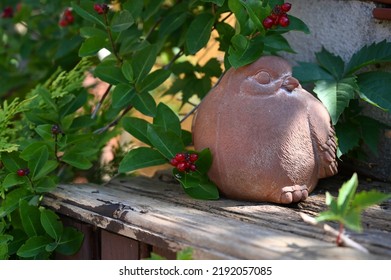 Rather Overweight Bird Sculpture In A Garden