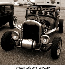 Ratrod Hotrod In Sepia