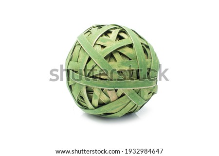 Rattan ball on white background.