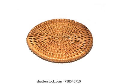 Round Woven Bamboo Mat Stock Photos Images Photography