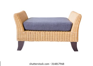 Rattan Furniture Sofa  Isolated On White.