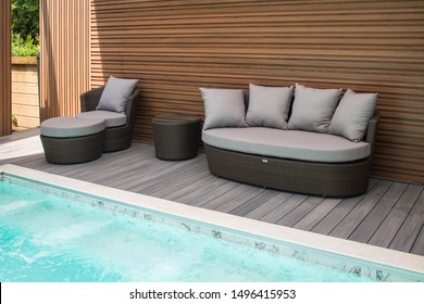 Rattan Outdoor Sofa Set And Pool