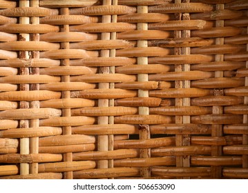 Rattan Texture.Rattan Woven Pattern Of An Old Chair.Cane Furniture Background.