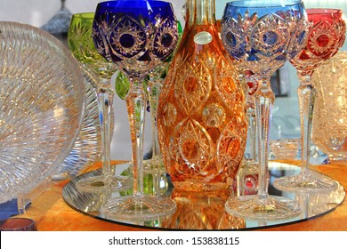 RATTENBERG, AUSTRIA - AUGUST 5 : High quality crystal glass products from Kisslinger in Rattenberg on August 5, 2012. The factory was set up in 1946, the town is popular for glass refining process