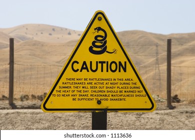 A Rattlesnake Warning Sign.