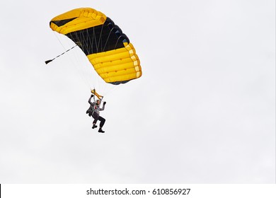 

Raudondvaris, Lithuania. September 09.2017. parachute Club.Jump with parachute