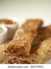 Rava Dosa In Plate, South Indian Snack, India