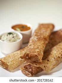 Rava Dosa In Plate, South Indian Snack, India