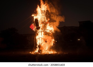 Ravan Statue Burning In Dussehra, India