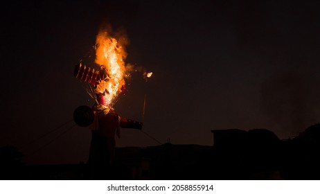 Ravan Statue Burning In Dussehra, India