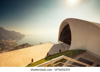 Ravello , Italy, 14 November 2015: Ravello Auditorium Designed By Oscar Niemeyer, A Famous Music Festival Venue, Italy