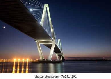 Ravenel Bridge in Charleston at dusk