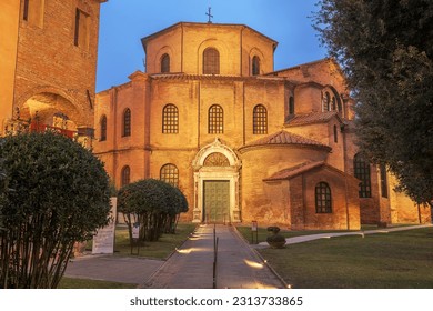 Ravenna, Italy at the historic Basilica of San Vitale in the evening. - Shutterstock ID 2313733865