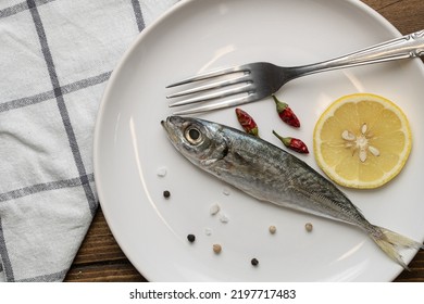 The Raw Atlantic Horse Mackerel In The Dish