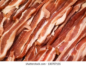 Raw Bacon Background