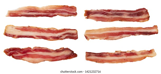 Raw Bacon Isolated On White Background Stock Photo 1421232716 ...