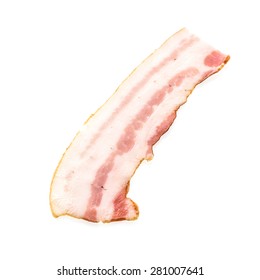 Raw Bacon Meat Isolated On White Background