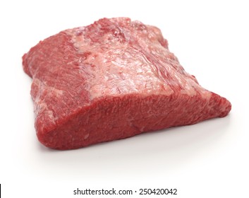 Raw Beef Brisket Isolated On White Background