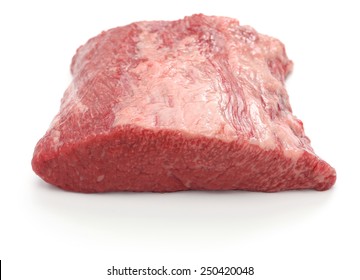 raw beef brisket isolated on white background