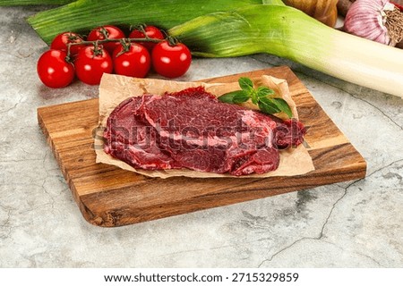 Raw beef cheeks cut meat for cooking