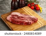 Raw beef chuck roll steak for grill