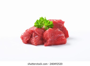 Raw Beef Cut Into Cubes