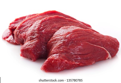 Raw Beef Isolated On White Background