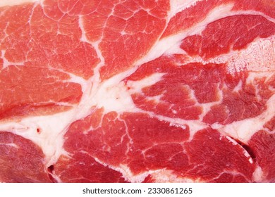 Raw beef meat background. Close up of slice of raw meat. - Powered by Shutterstock