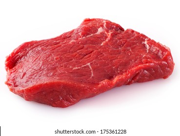 Raw Beef On White Background