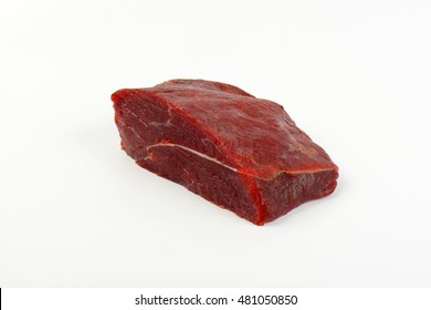 Raw Beef Rump On White Background