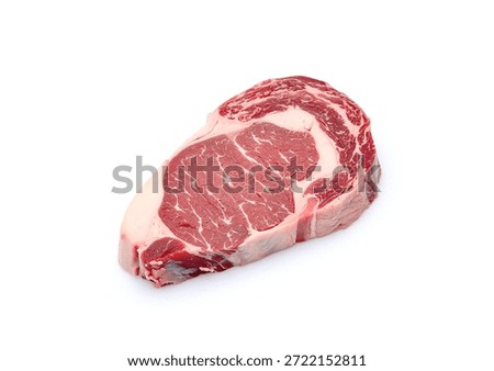 raw beef steak isolated on white background
